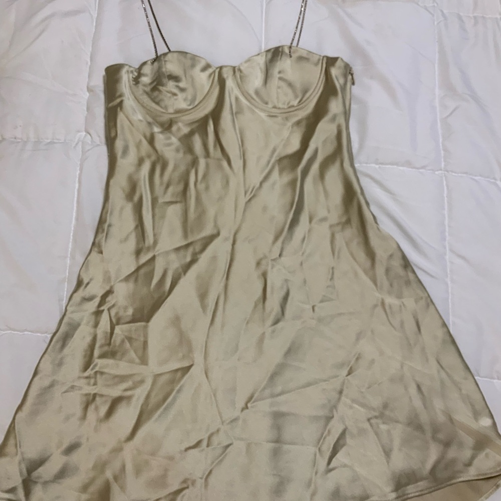 Zara Cream Satin Dress